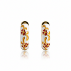 Enamel Huggie Earrings