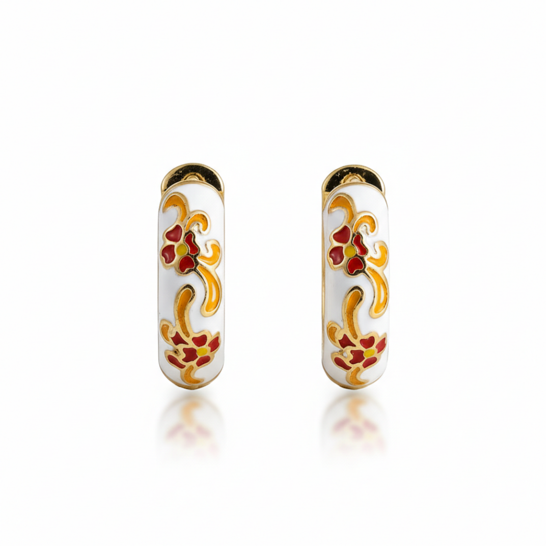 Enamel Huggie Earrings