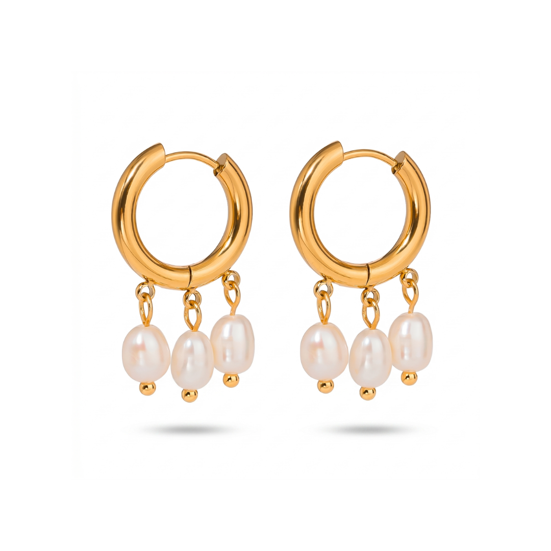 Tri Pearle Earring